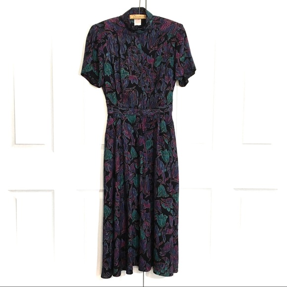 Vintage Dresses & Skirts - Vintage ST MICHAEL Short Sleeve Dress full skirt